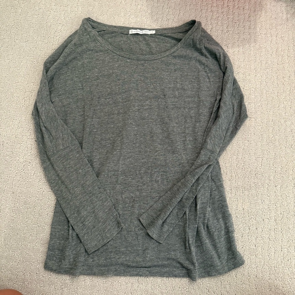 Alternative Gray Long Sleeve Relaxed Tee